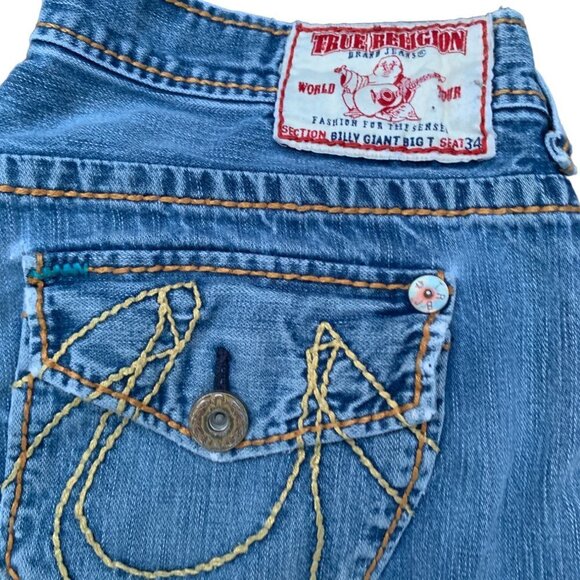 Vintage True Religion Jeans Size 36 BILLY GIANT BIG T Blue - Picture 8 of 8
